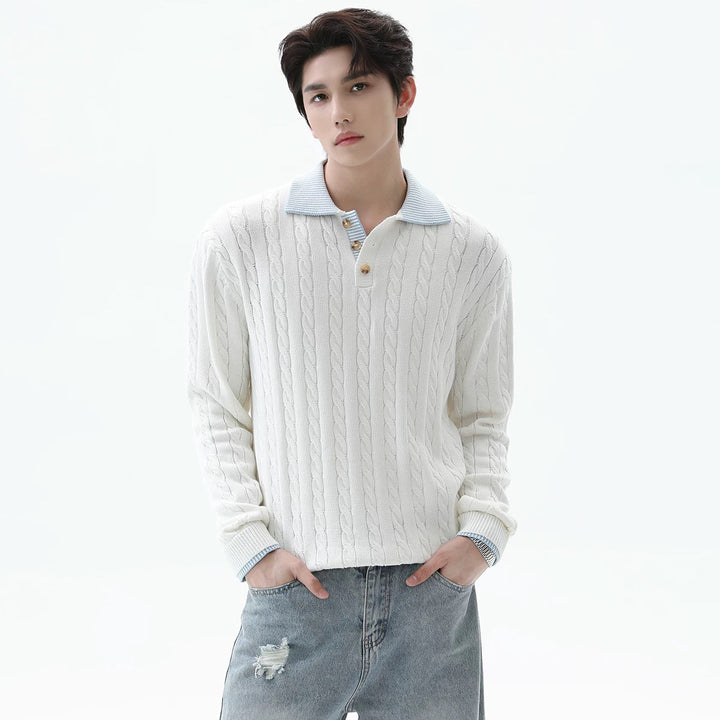 Herren Modischer Strickpullover mit strukturiertem Design Drune