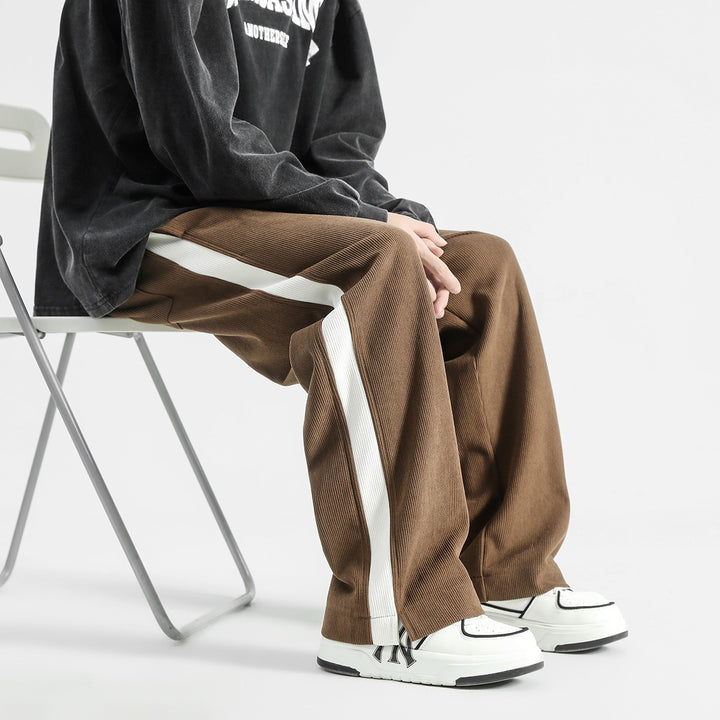 Damen Elegante und lässige Cordhose mit seitlichen Streifen Drune