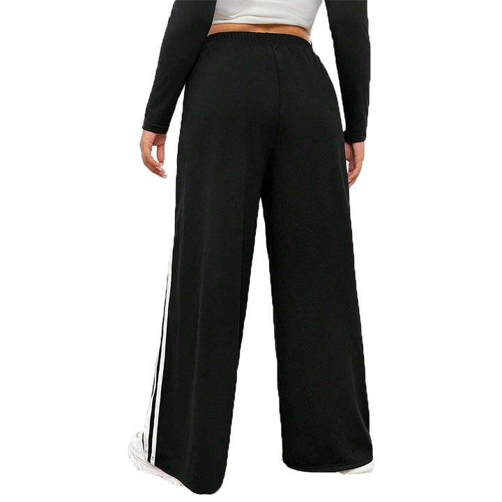 Damen sportliche weite Freizeithose mit seitlichen Kontraststreifen Drune