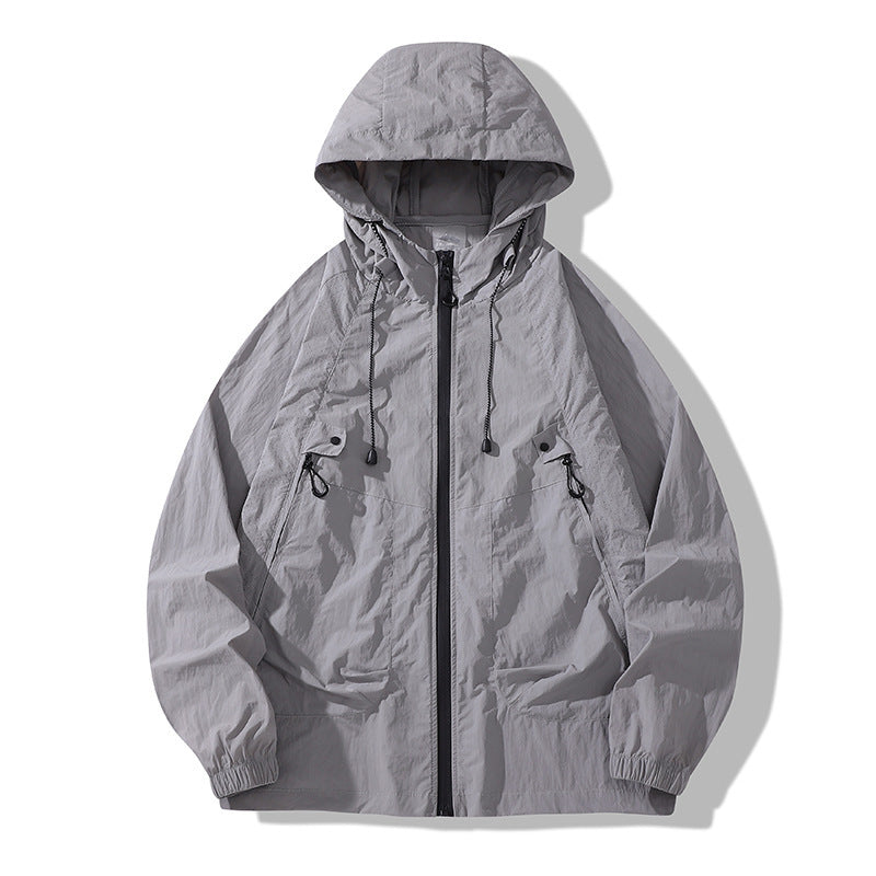 Unisex Leichte Regenjacke mit verstellbarer Kapuze Drune