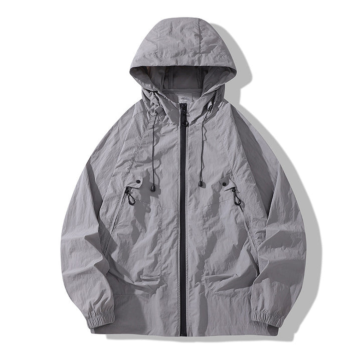 Unisex Leichte Regenjacke mit verstellbarer Kapuze Drune