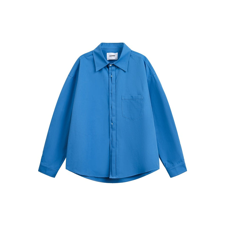 Damen Oversize‑Hemdbluse mit Brusttasche und verdeckter Knopfleiste Drune
