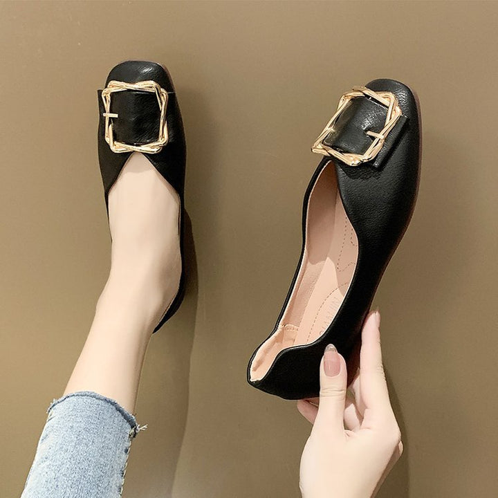 Damen Ballerinas mit dekorativer Schnalle und luxuriösem Innenfutter Drune