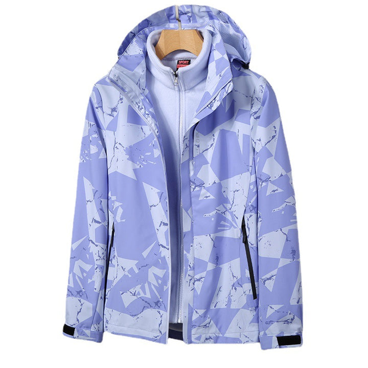 Damen zweilagige Softshelljacke mit abnehmbarer Fleece-Innenjacke und Kapuze Drune