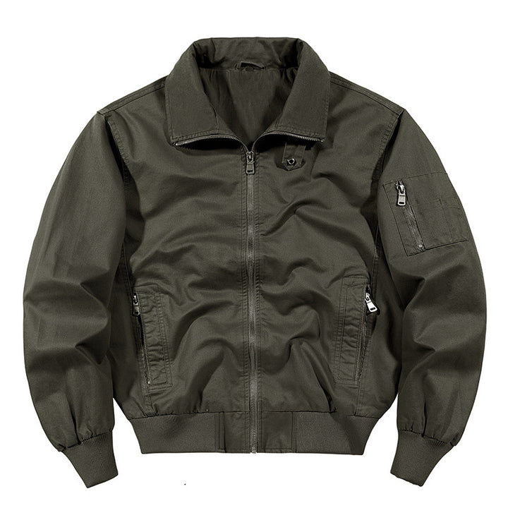 Men's  rugged cotton-blend utility bomber with ribbed trim and zip sleeve pocket Drune