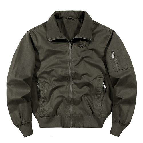 Men's  rugged cotton-blend utility bomber with ribbed trim and zip sleeve pocket Drune