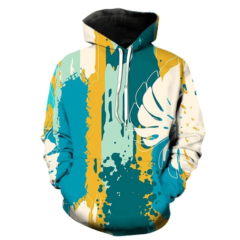 Damen Kreativer Kapuzenpullover mit abstraktem Design Drune