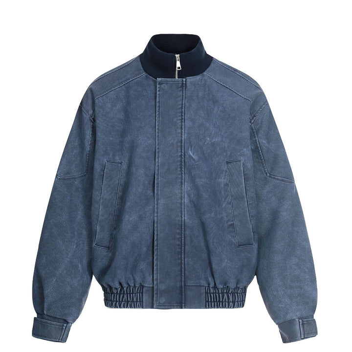 Herren Kurzboxy Blouson aus Cordstoff mit hohem Rippkragen und elastischem Saum Drune
