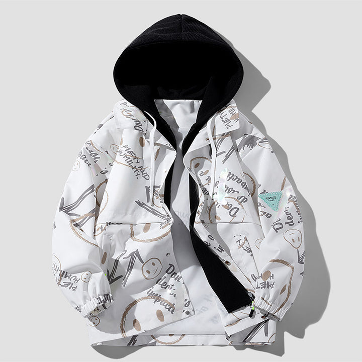 Damen Modische Kapuzenjacke mit grafischem Design Drune