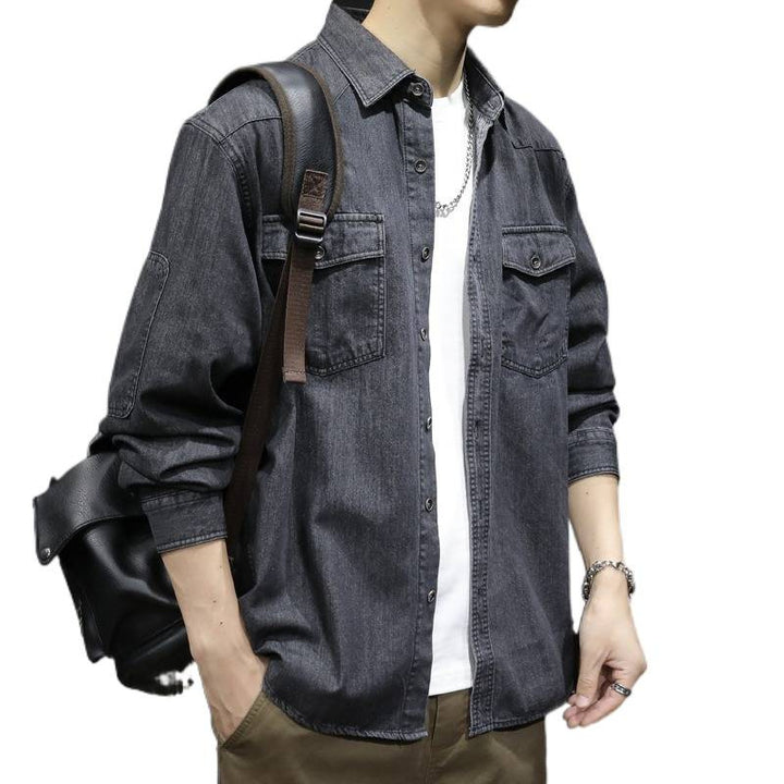 Herren lässige Denim-Hemdjacke mit praktischen Brusttaschen und modernem Schnitt Drune