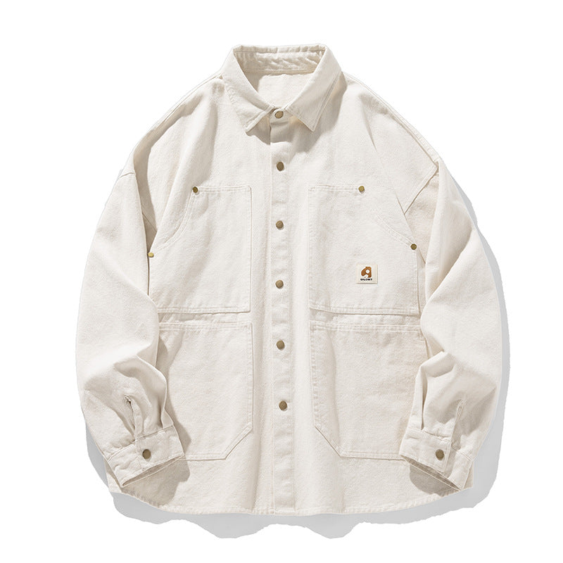 Unisex Overshirt im Workwear‑Stil mit Druckknopfleiste und vier aufgesetzten Taschen Drune