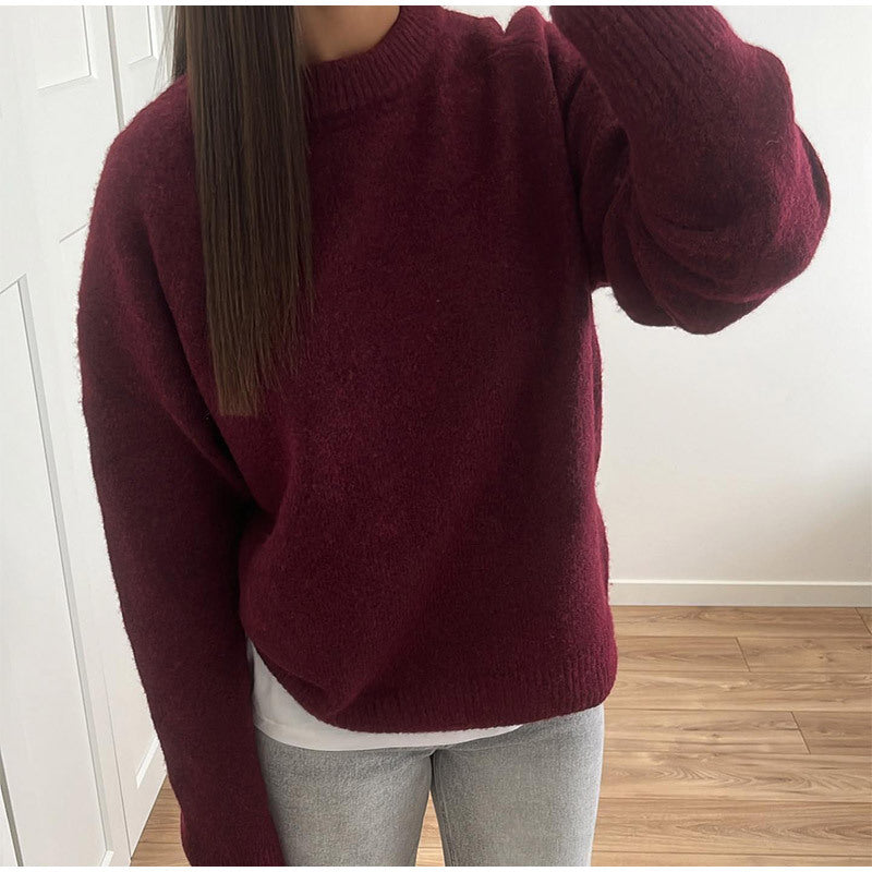 Damen Ursprünglich geschnittener Strickpullover mit weichem Material Drune