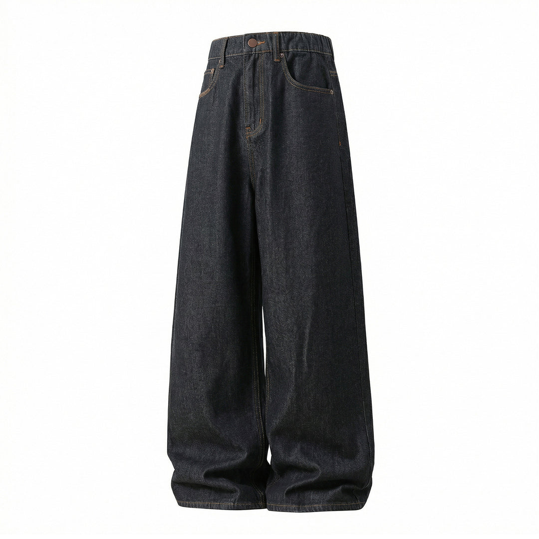 Damen Hochtaillierte Denim-Palazzohose mit extra weitem Bein und Five‑Pocket-Details Drune