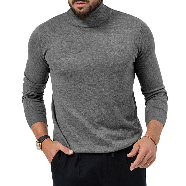 Herren Eleganter Rollkragenpullover aus weichem Strickstoff Drune