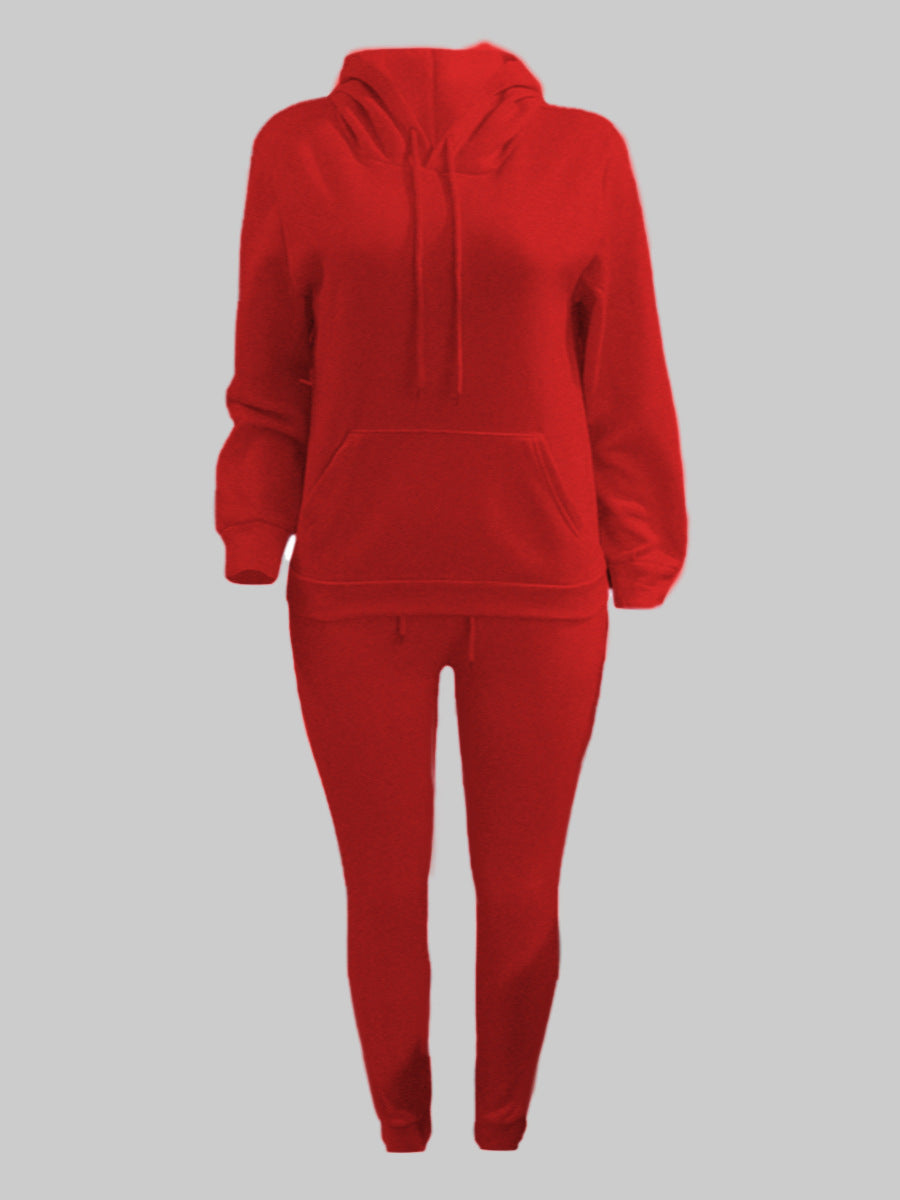 Herren nan sportliches Jogginganzug-Set mit Kapuzenpullover Kängurutasche und schmal zulaufender Jogginghose Drune