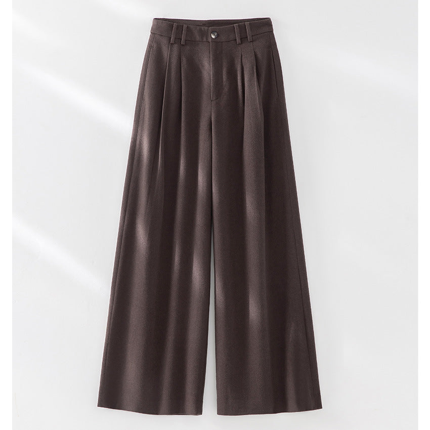 Damen Weite Bundfalten-Hochbundhose aus Wollmischung Drune