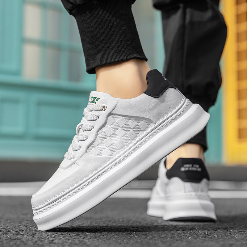 Unisex Voluminöse niedrige Sneaker mit geprägtem Schachbrettmuster und gepolstertem Fersenkragen Drune