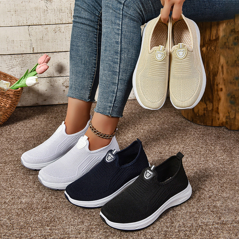 Damen Atmungsaktive Slip-On Sneakers mit elastischem Einsatz und dämpfender Sohle Drune