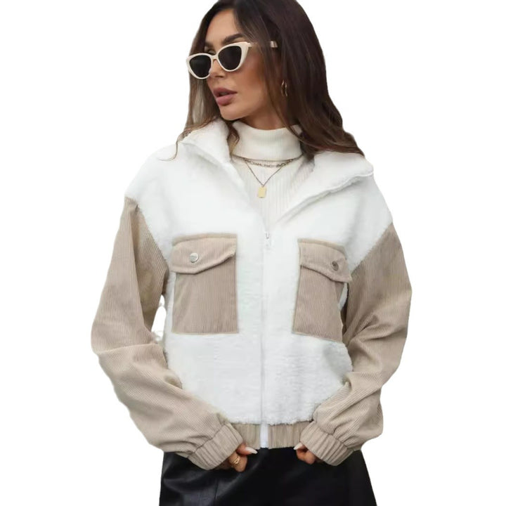 Damen Fleecejacke mit Kapuze und modischen Corddetail Drune
