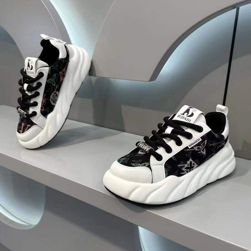 Damen Trendige Chunky Sneakers mit modischem Design und gepolsterter Sohle Drune