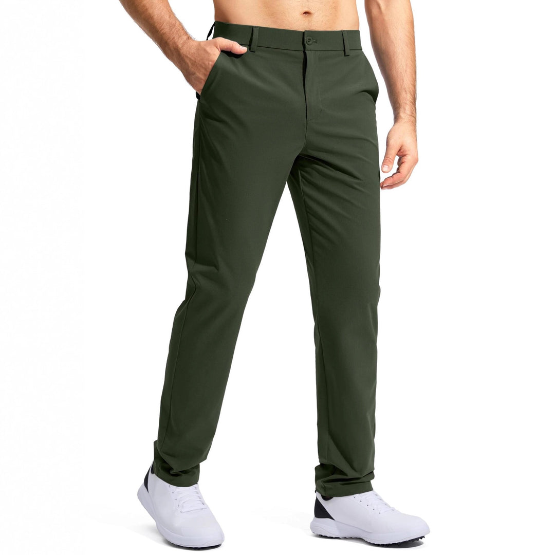 Herren nan elastische Golftwill-Hose mit geradem Schnitt, knitterfreiem Material und verdeckter Reißverschlusstasche Drune
