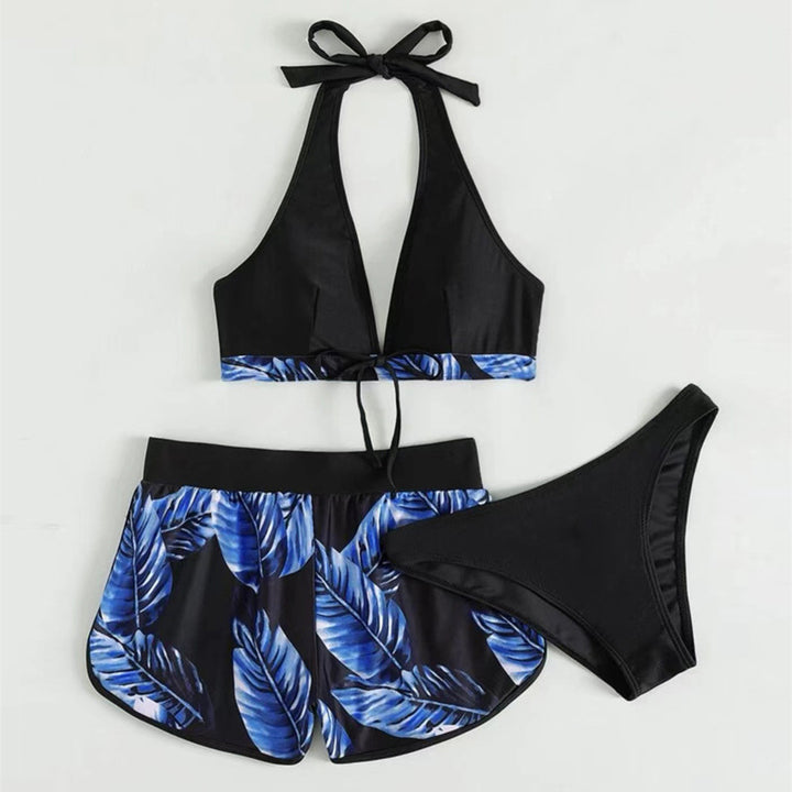 Damen Bikini-Set mit raffiniertem Wickeloberteil und bequemen Shorts Drune