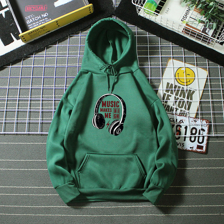 Damen Kapuzenpullover mit kreativem Musik-Design Drune