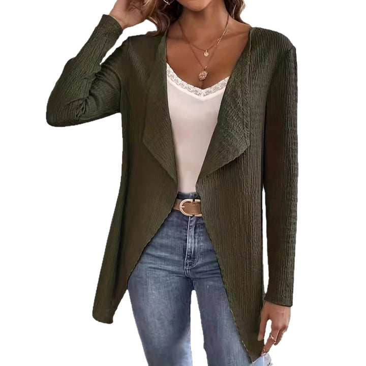 Damen Wasserfall-Blazer aus Crinkle-Struktur, leicht und offen Drune
