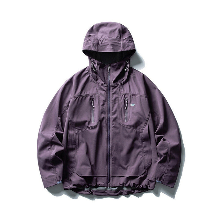 Unisex Technische Softshell-Fieldjacke mit verschweißten Nähten, vier Reißverschlusstaschen und verlängerter Rückenpartie Drune