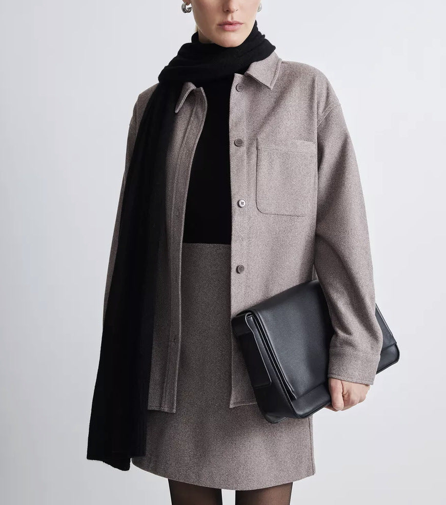 Damen zeitlose Mehrzweck-Jacke aus hochwertigem Twill-Wollmix Drune