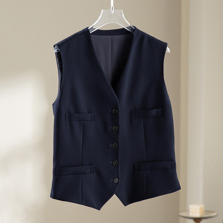 Damen Palazzo-Hose mit hoher Taille, Bügelfalte und elastischem Bund Drune