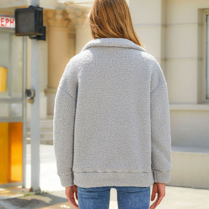 Damen Kuschelige Fleecejacke mit Steppdetails und praktischen Taschen Drune