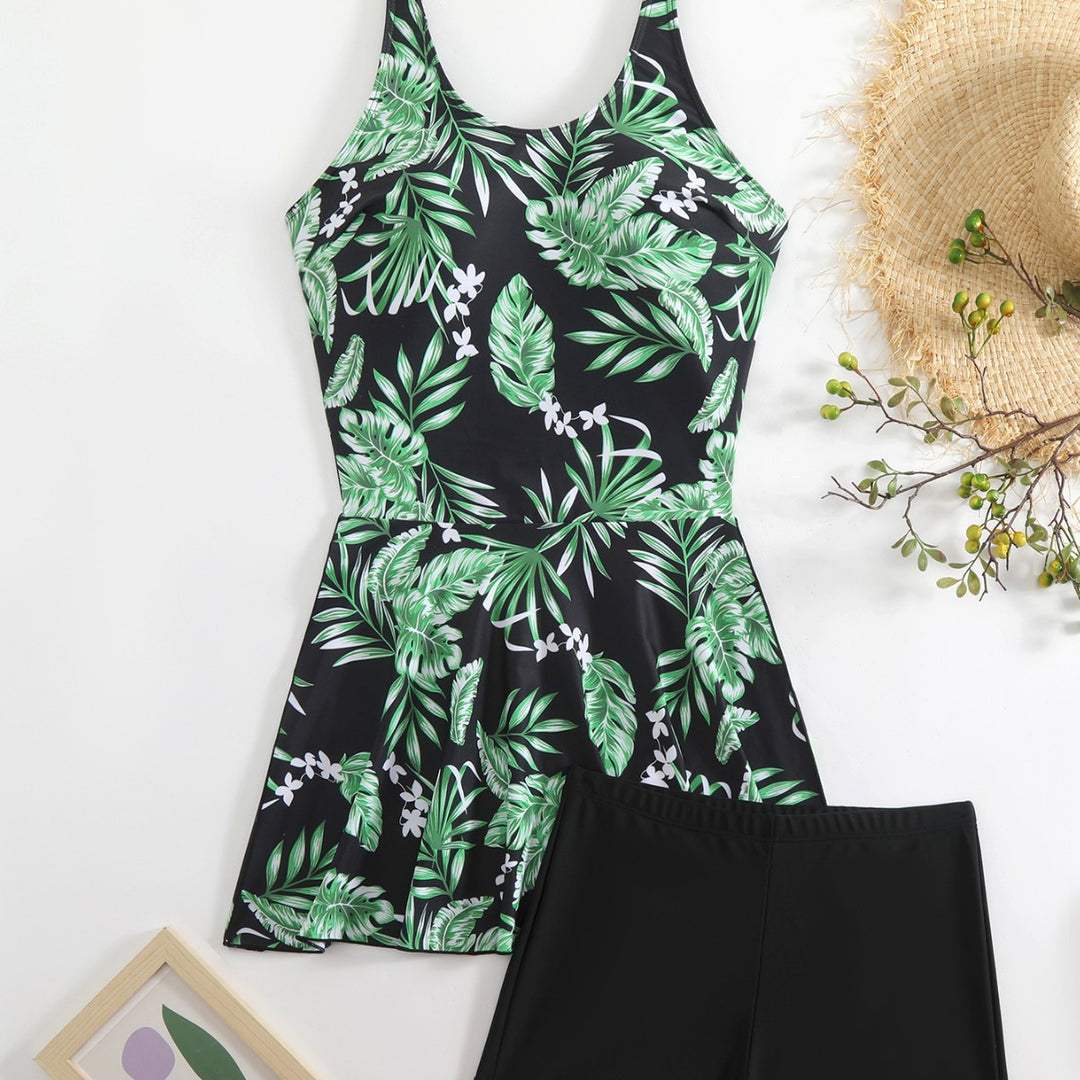 Damen Schwimmanzug mit floralem Muster und modischem Short-Design Drune