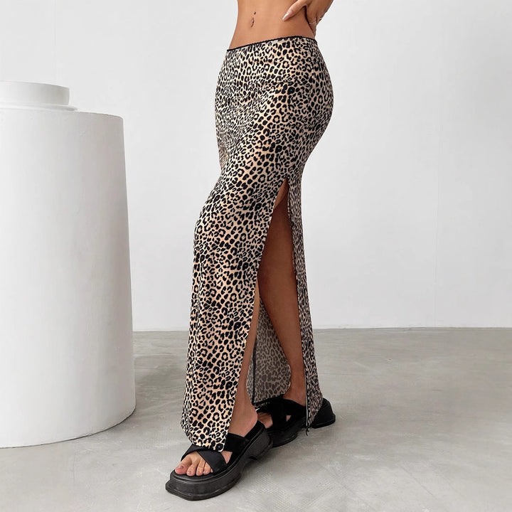Damen Eleganter Maxirock mit hohem Schlitz Drune