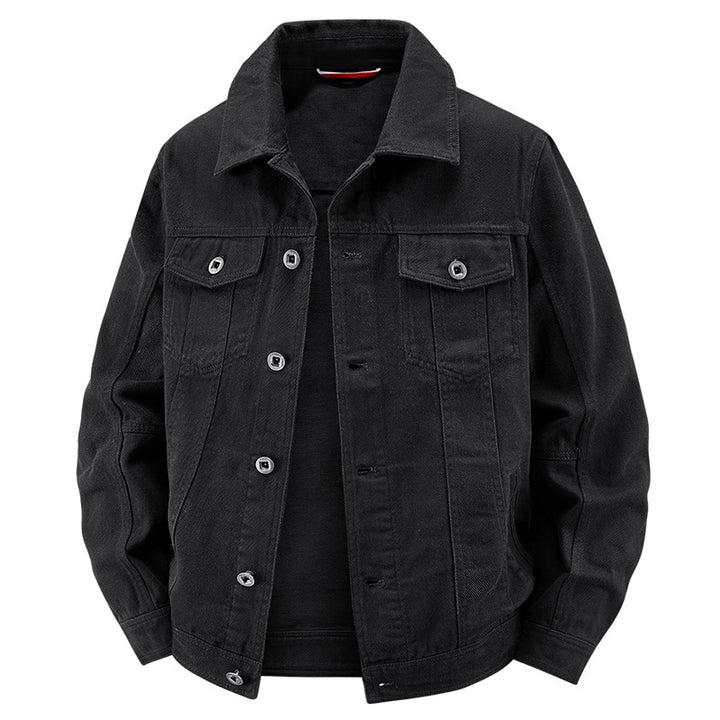 Herren Jeans-Truckerjacke im Vintage‑Look mit strukturierter Nahtführung und Brusttaschen Drune