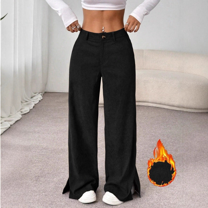 Damen Weite High-Waist Hose Drune
