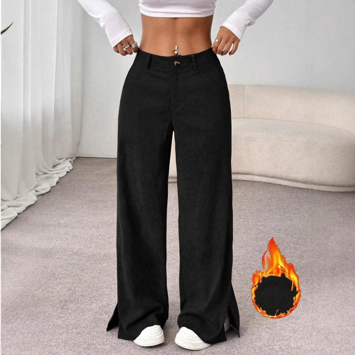 Damen Weite High-Waist Hose Drune