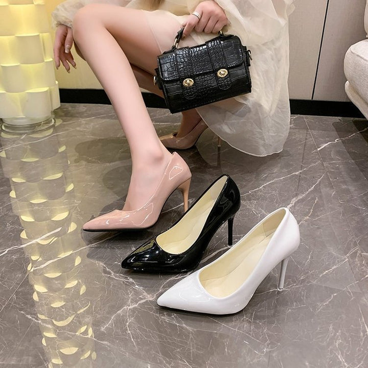 Damen Patent-Pumps mit spitzer Zehenform, schlankem Stiletto und gepolsterter Komfortsohle Drune