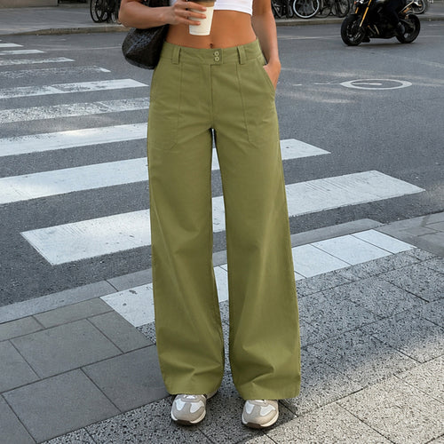 Damen Hochtaillierte Palazzohose im Utility‑Stil mit weitem Bein Drune