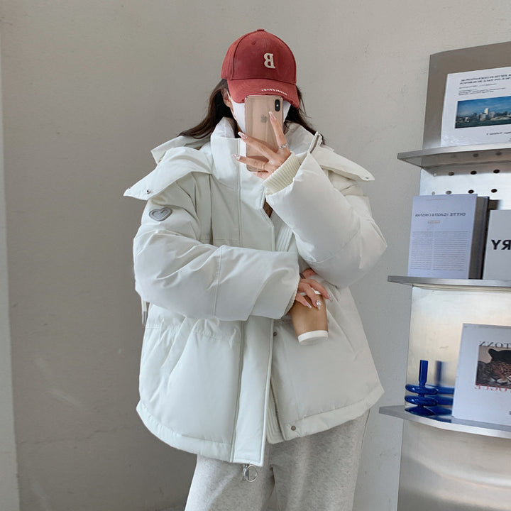 Damen nan oversized gesteppte Winterjacke mit Kapuze und Thermowattierung Drune