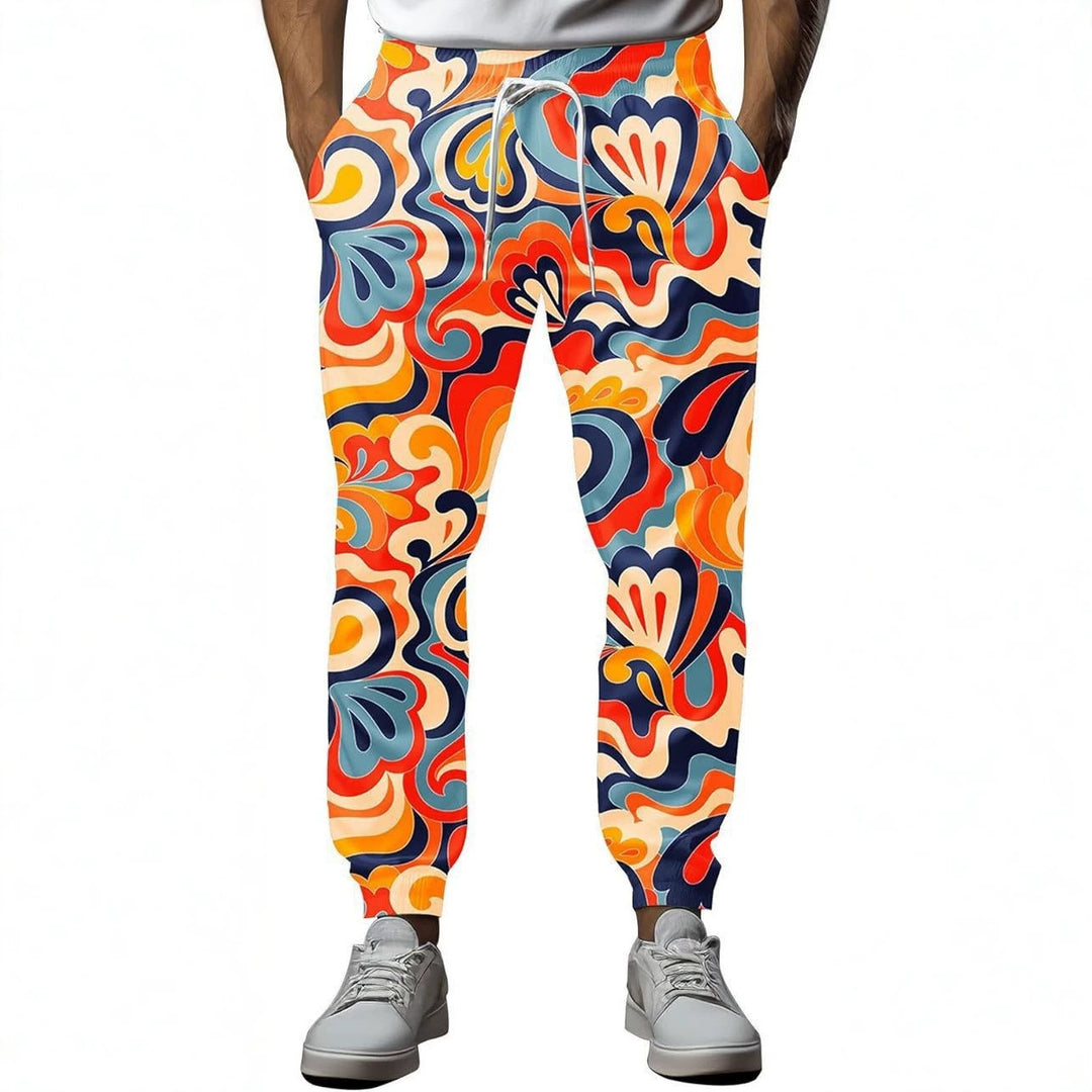 Herren Sportliche Jogginghose mit kreativem Mustermix Drune