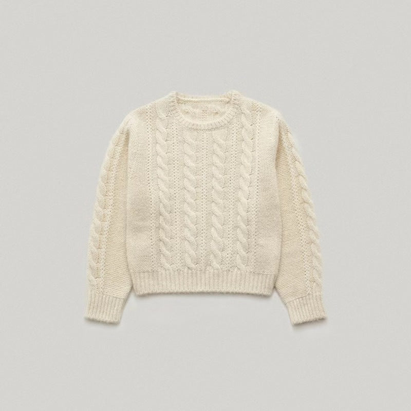 Damen kuscheliger Strickpullover mit Zopfmuster Drune