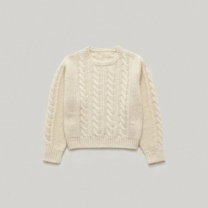 Damen kuscheliger Strickpullover mit Zopfmuster Drune