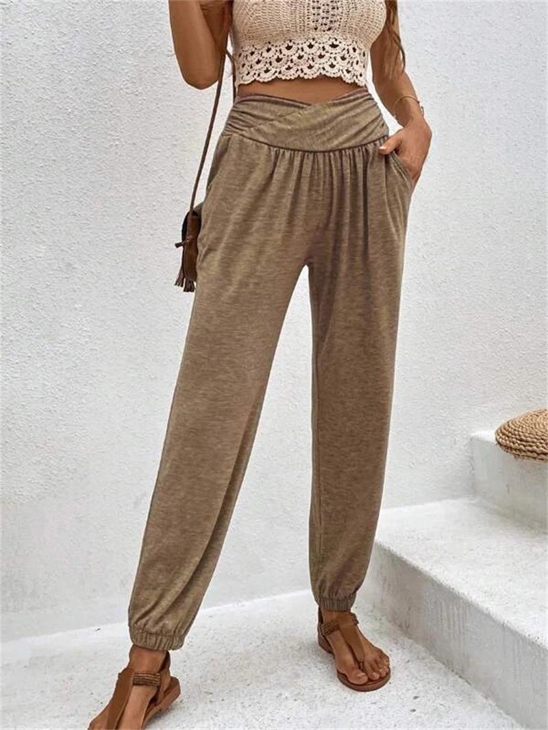 Damen Bequeme Freizeithose mit weit geschnittenem Bund und seitlichen Taschen Drune