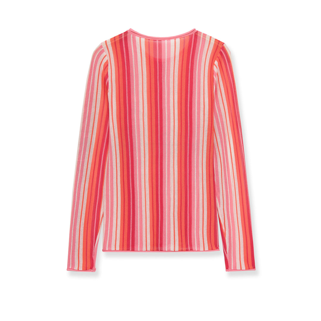 Damen Gestreifter Feinstrick‑Pullover mit Rundhals und Cropped‑Boxy‑Schnitt Drune