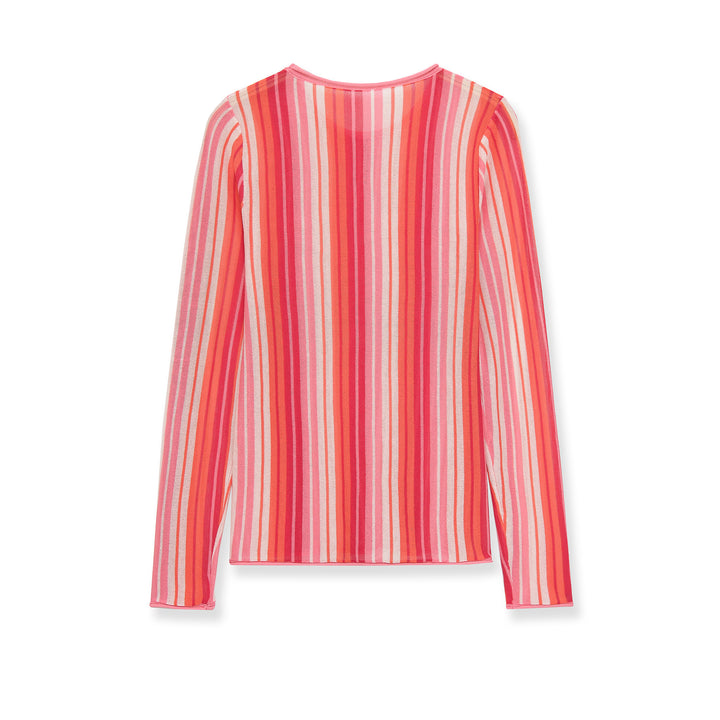 Damen Gestreifter Feinstrick‑Pullover mit Rundhals und Cropped‑Boxy‑Schnitt Drune