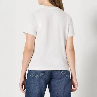 Damen lässiges Kurzarm-T-Shirt aus hochwertiger Baumwolle mit Rundhalsausschnitt Drune