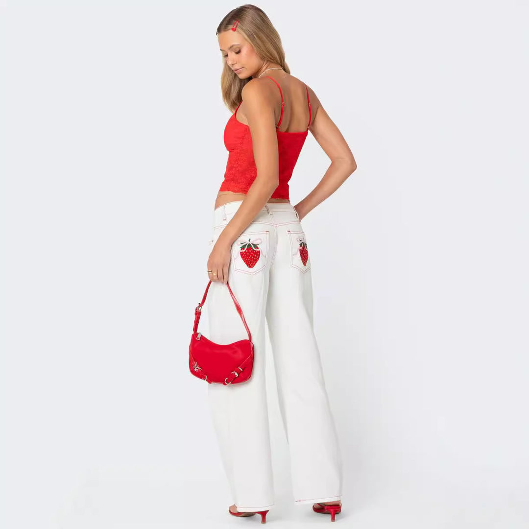 Damen Spitzencrop-Top mit Schleifen-Detail und verstellbaren Trägern Drune
