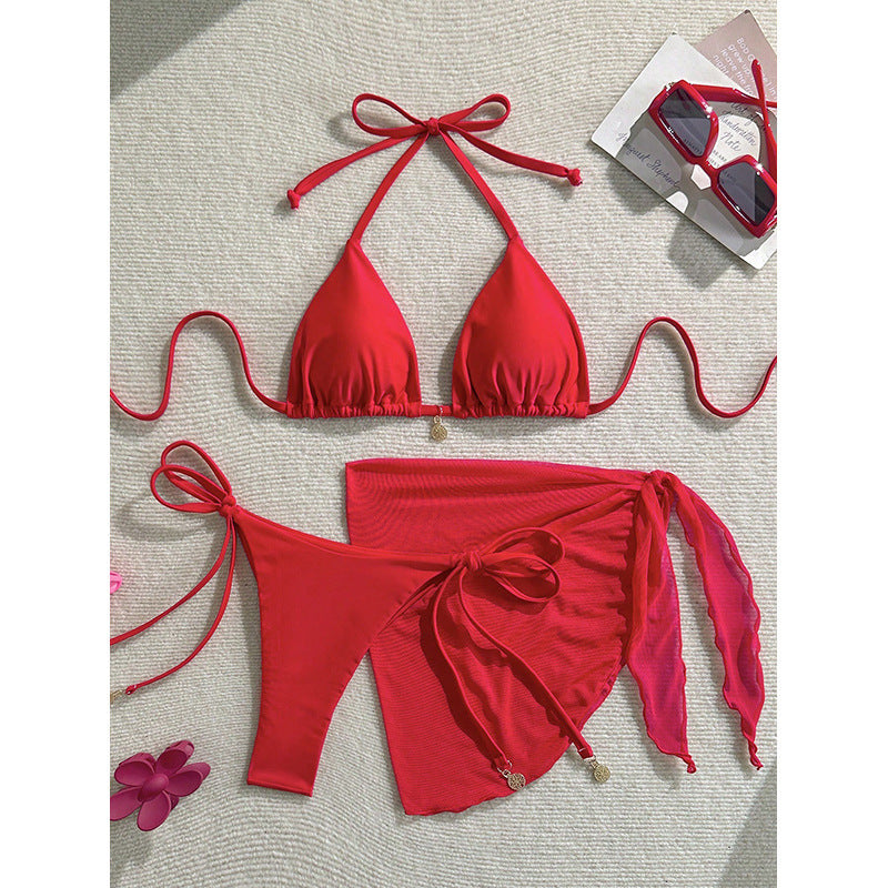 Damen Triangel-Bikini mit seitlichem Wickelrock Drune