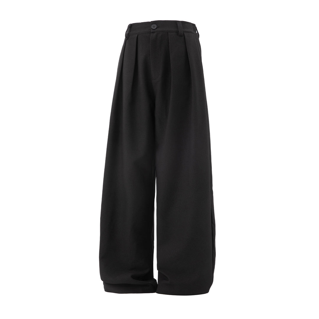 Damen Weite Hochtaillierte Palazzohose mit Bundfalten und Ballonbein Drune